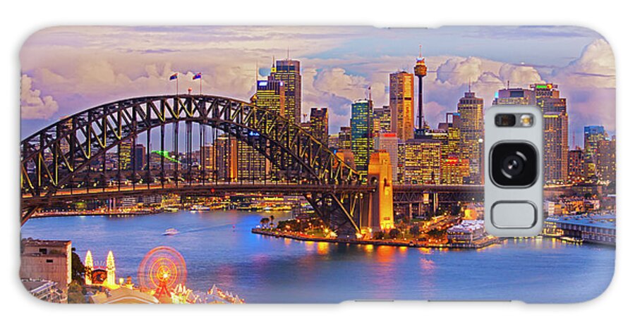 Financial District Galaxy Case featuring the photograph Sydney Harbour Bridge And Sydney Skyline by Scott E Barbour
