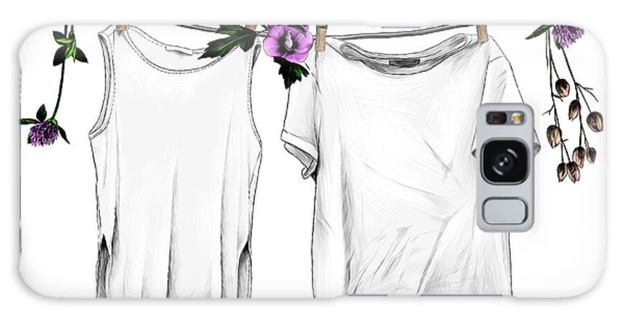 Empty Galaxy Case featuring the digital art T-shirt And Sleeveless T-shirt Hanging by Maksim-manekin
