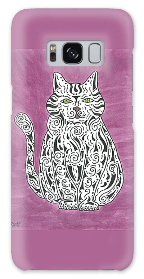Cat Galaxy Case featuring the painting Tabby Cat by Susie WEBER