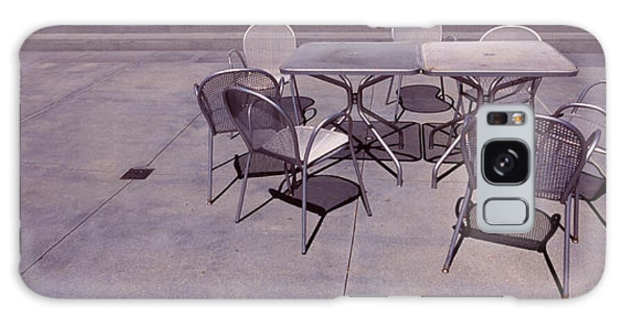 Photography Galaxy Case featuring the photograph Tables With Chairs On A Street, San by Panoramic Images