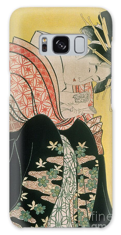 Tea Galaxy Case featuring the painting Takigawa from the Tea House Ogi by Kitagawa Otamaro