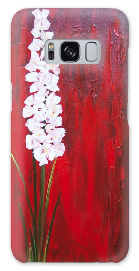 Flower Galaxy Case featuring the painting Tall Flower by Ron Woodbury