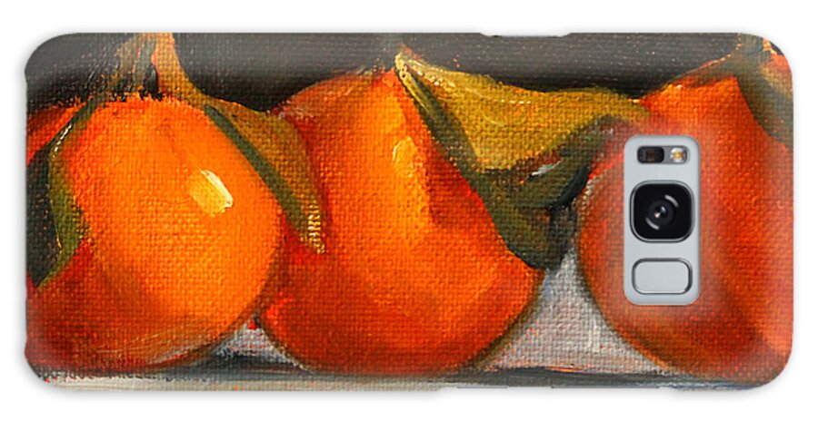 Tangerine Galaxy Case featuring the painting Tangerine Party by Nancy Merkle