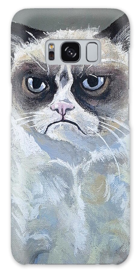 Grumpy Cat Galaxy Case featuring the painting Tard - Grumpy Cat by Tom Carlton