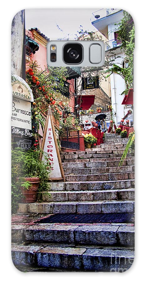 Sicily Galaxy S8 Case featuring the photograph Taormina Steps Sicily by David Smith
