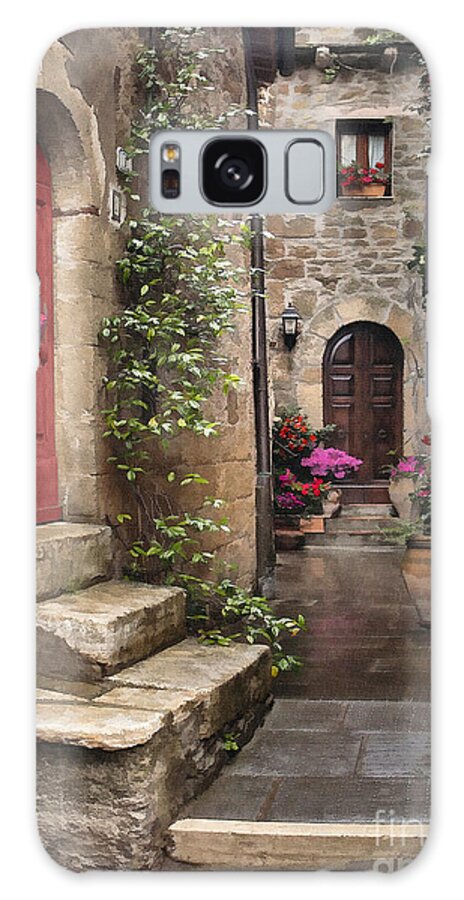 Tarquinia Galaxy Case featuring the digital art Tarquinian Red Door by Sharon Foster