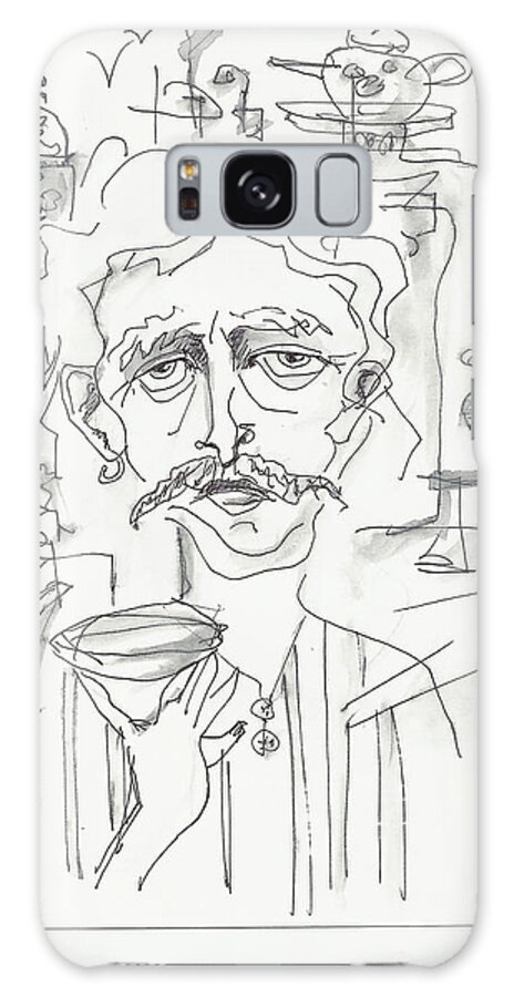Caricature Galaxy Case featuring the drawing Tea time 2 by Maxim Komissarchik
