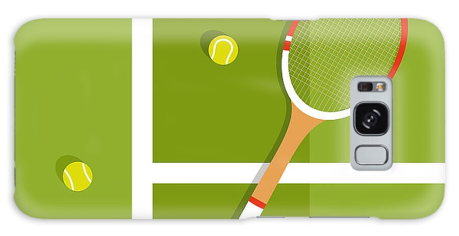 Heat Galaxy Case featuring the digital art Tennis Racquet And Balls by Ilya Glukhov
