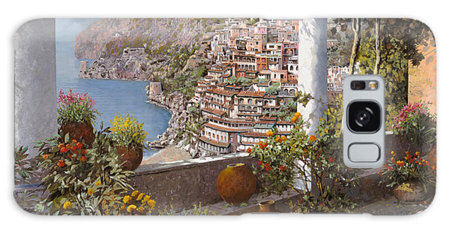 Positano Galaxy Case featuring the painting terrazza a Positano by Guido Borelli