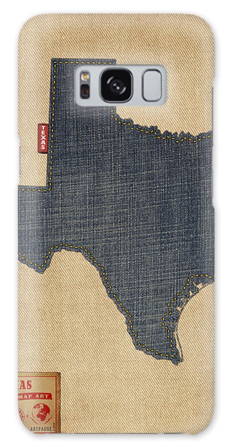 United States Map Galaxy Case featuring the digital art Texas Map Denim Jeans Style by Michael Tompsett