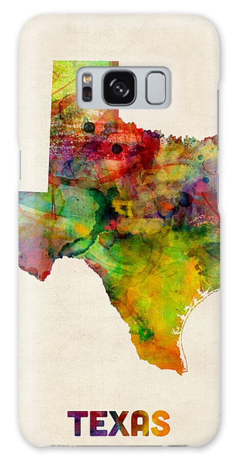 United States Map Galaxy Case featuring the digital art Texas Watercolor Map by Michael Tompsett