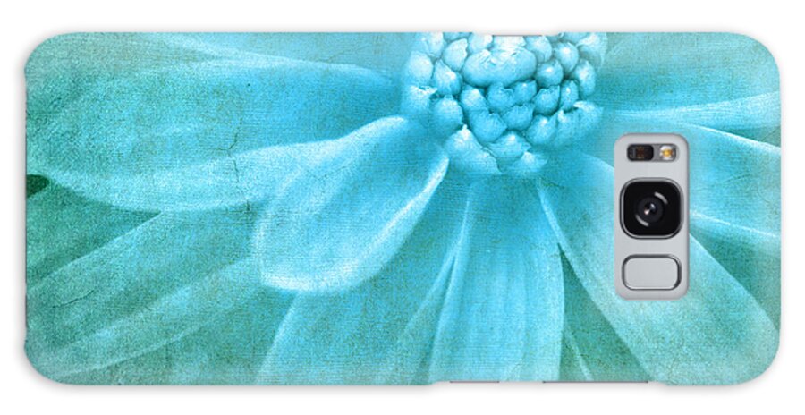 Flower Galaxy Case featuring the photograph Textured Dahlia In Blue by Meirion Matthias