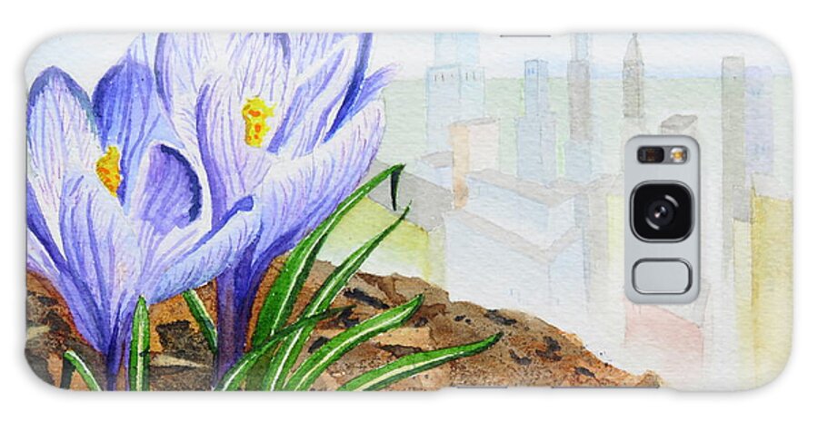 Crocus Galaxy Case featuring the painting That One Flower by Joseph Burger