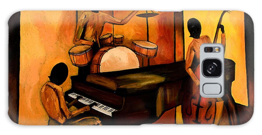 Jazz Galaxy Case featuring the painting The 1st Jazz Trio by Larry Martin