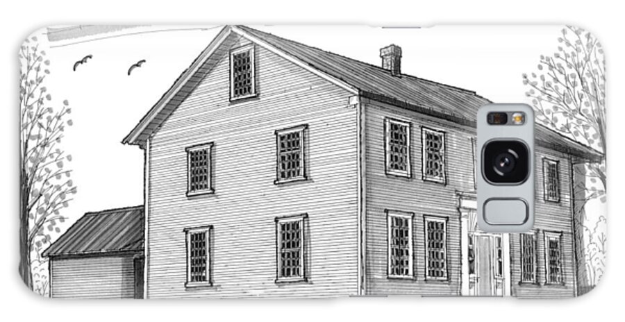 Vermont Galaxy Case featuring the drawing The Alexander Twilight House by Richard Wambach