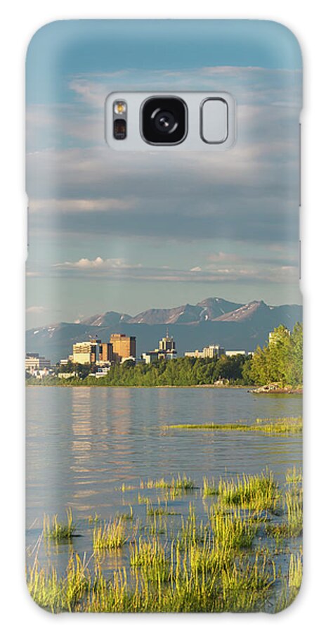 Grass Galaxy Case featuring the photograph The Anchorage City Skyline Seen From by Kevin Smith / Design Pics