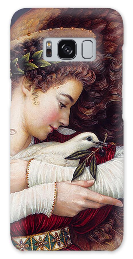 Angel Galaxy Case featuring the painting The Angel and The Dove by Lynn Bywaters