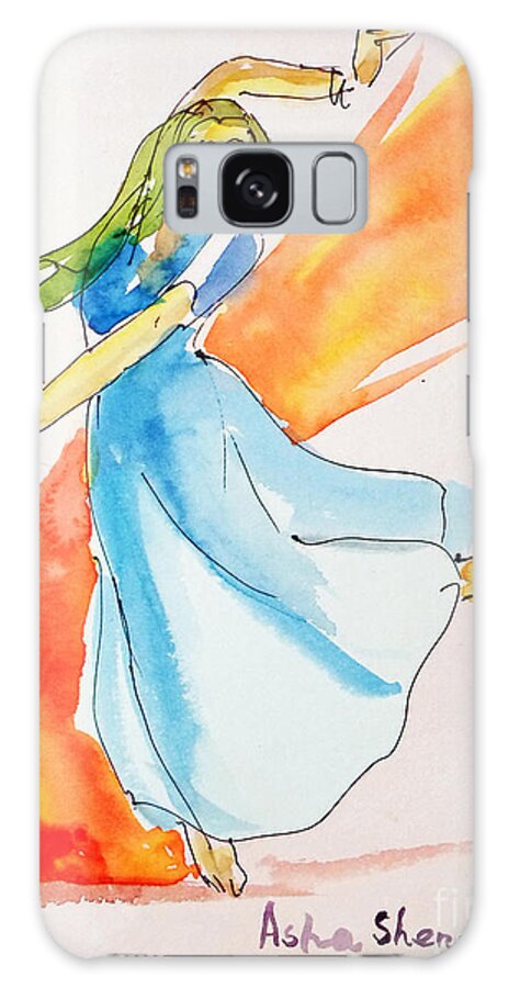 Dancer Galaxy Case featuring the painting The blazing dancer by Asha Sudhaker Shenoy