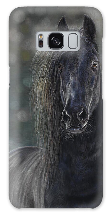 Black Horse Galaxy Case featuring the painting The Blue Horse by Terry Kirkland Cook