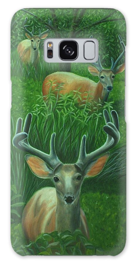 Wildlife Galaxy Case featuring the painting The Bucks Stop Here by Jill Ciccone Pike