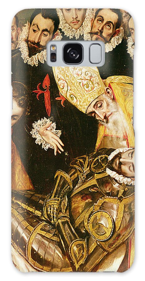 Male; Body; Corpse; Dead; Death; Burying; Knight; Armour; Saint; Saints; Bishop; Ecclesiastical; Robes; Carrying; Supporting; Group; Mourner; Mourners; Spanish; Clergy; Funeral; Ruff; Collar; Traditional; Dress; Costume; Saint Etienne; Saint Augustin Galaxy Case featuring the painting The Burial of Count Orgaz by El Greco Domenico Theotocopuli