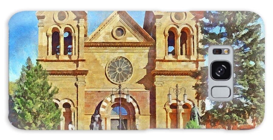 America Galaxy Case featuring the digital art The Cathedral Basilica of St Francis of Assisi in Sante Fe by Digital Photographic Arts