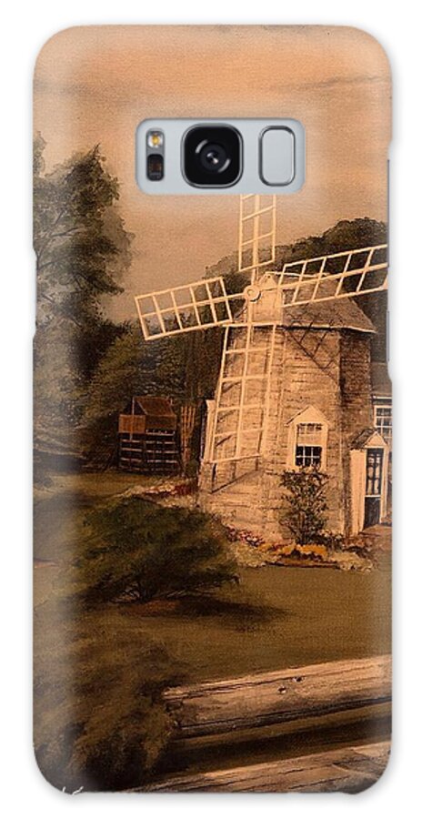 Diane Strain Galaxy Case featuring the painting The Chatham Windmill Cape Cod MA by Diane Strain