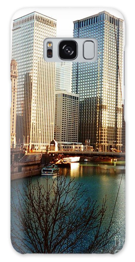 Chicago Galaxy Case featuring the photograph The Chicago River from the Michigan Avenue Bridge by Mariana Costa Weldon