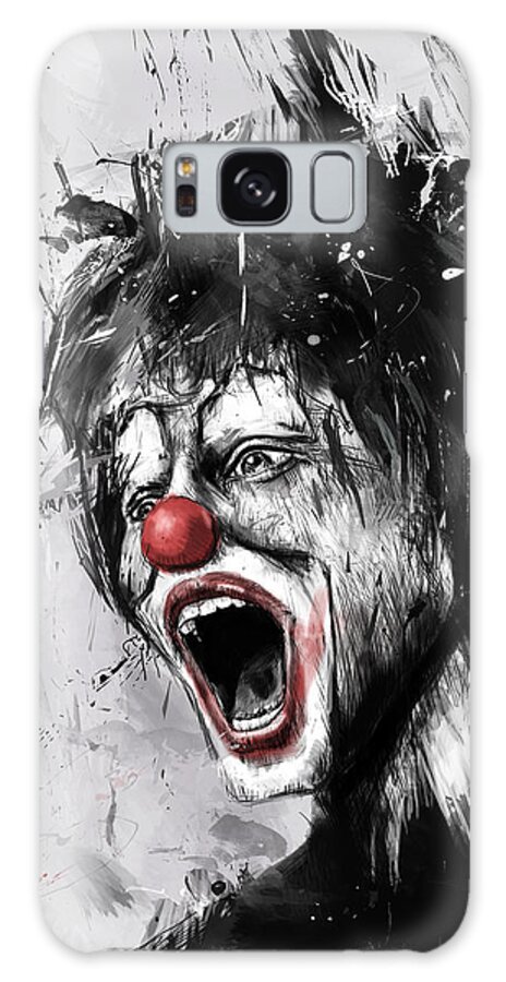 Clown Galaxy Case featuring the mixed media The Clown by Balazs Solti