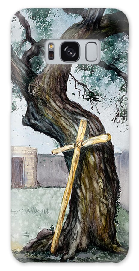 Cross Galaxy Case featuring the painting The Cross and the Tree by Daniel Adams