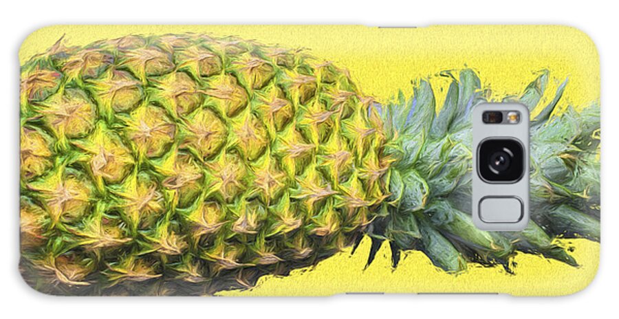 Pineapple Galaxy Case featuring the photograph The Digitally Painted Pineapple Sideways by David Haskett II