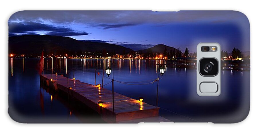 Dock Galaxy S8 Case featuring the photograph The Dock at Night- Skaha Lake 02-21-2014 by Guy Hoffman