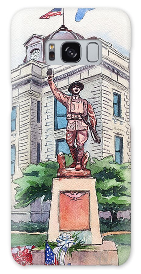 Doughboy Statue Galaxy Case featuring the painting The Doughboy Statue by Katherine Miller