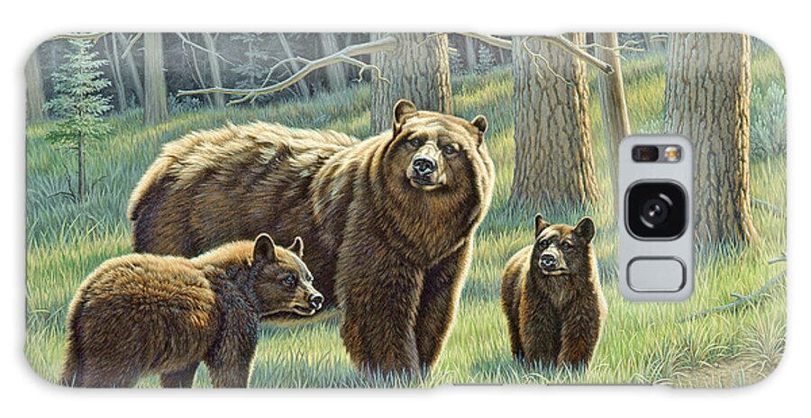 Wildlife Galaxy Case featuring the painting The Family - Black Bears by Paul Krapf