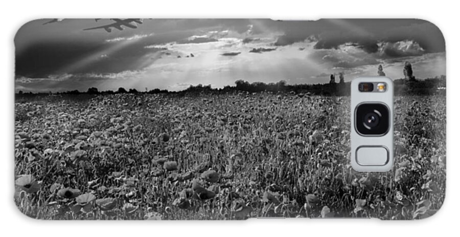 Poppies Galaxy Case featuring the photograph The final sortie black and white version by Gary Eason