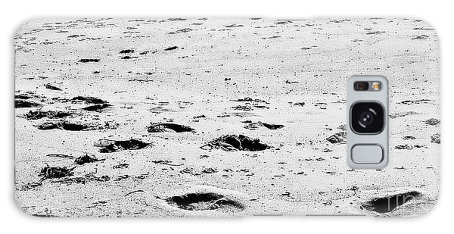 Digital Black And White Photo Galaxy Case featuring the digital art The Footprints at Wineglass by Tim Richards