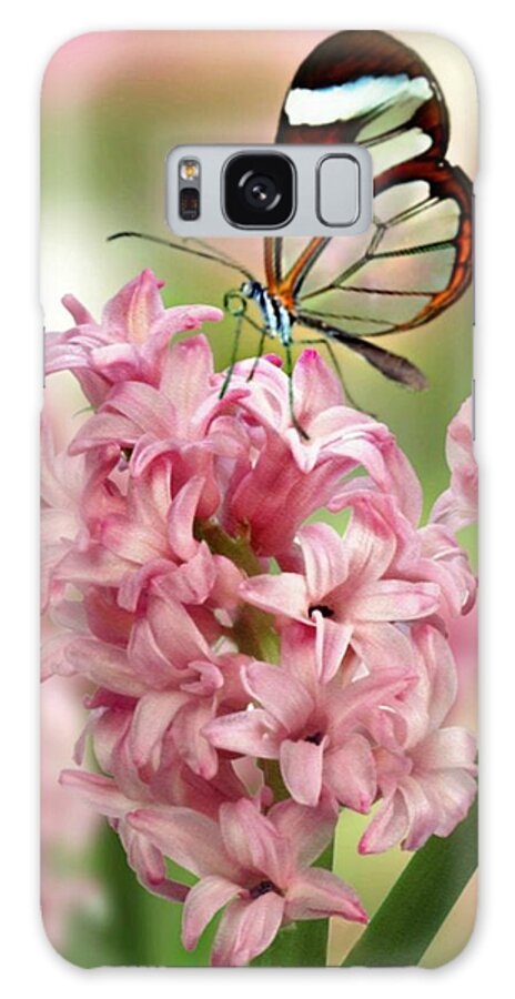glasswing Butterfly Galaxy Case featuring the mixed media The Glasswing by Morag Bates