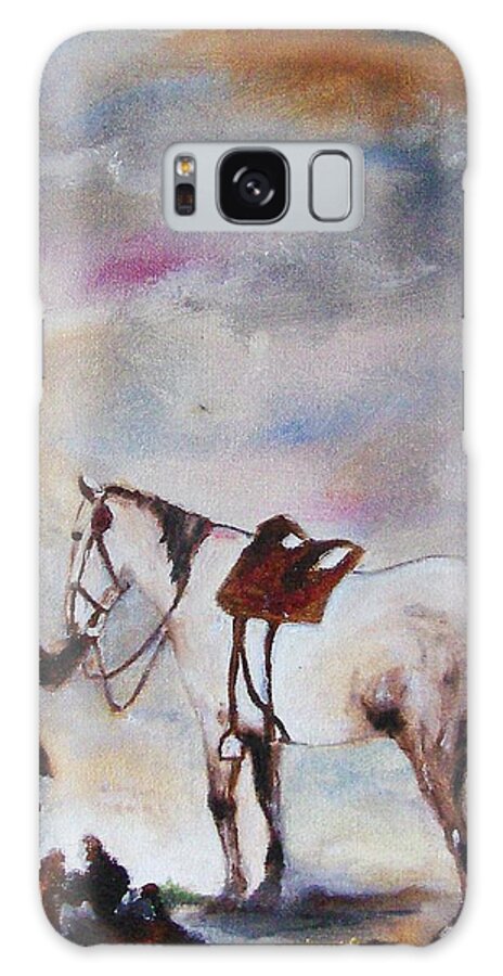 Art Galaxy Case featuring the painting The Grey Horse by Ryszard Ludynia