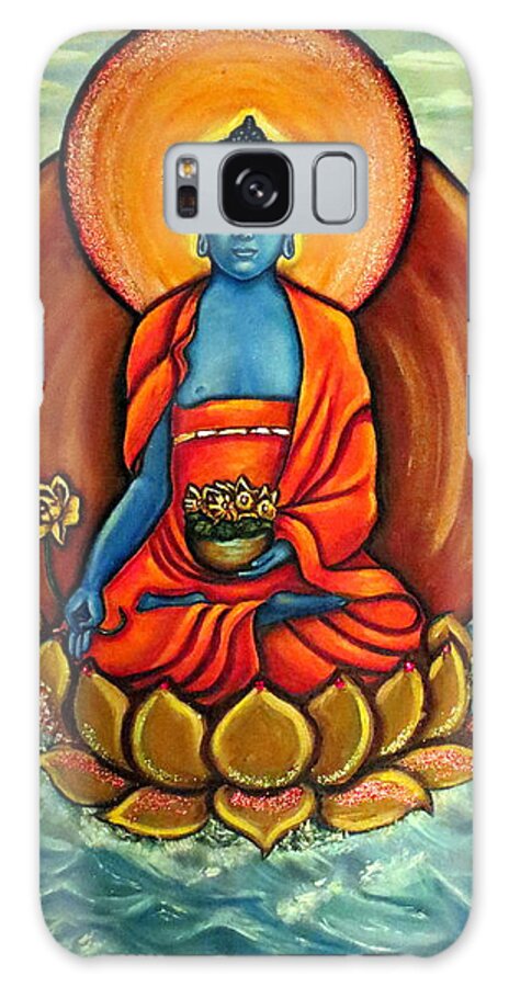Healing Buddha Galaxy Case featuring the painting The Healing Buddha by Carmen Cordova