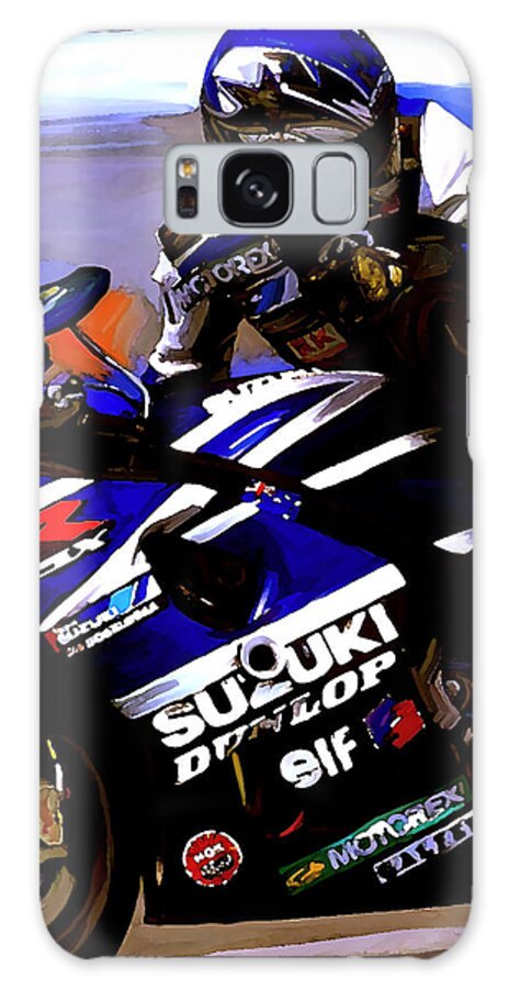 Ama Super Bike Champion Mat Mladin Galaxy Case featuring the painting The Horsemen II Mat Mladin by Iconic Images Art Gallery David Pucciarelli