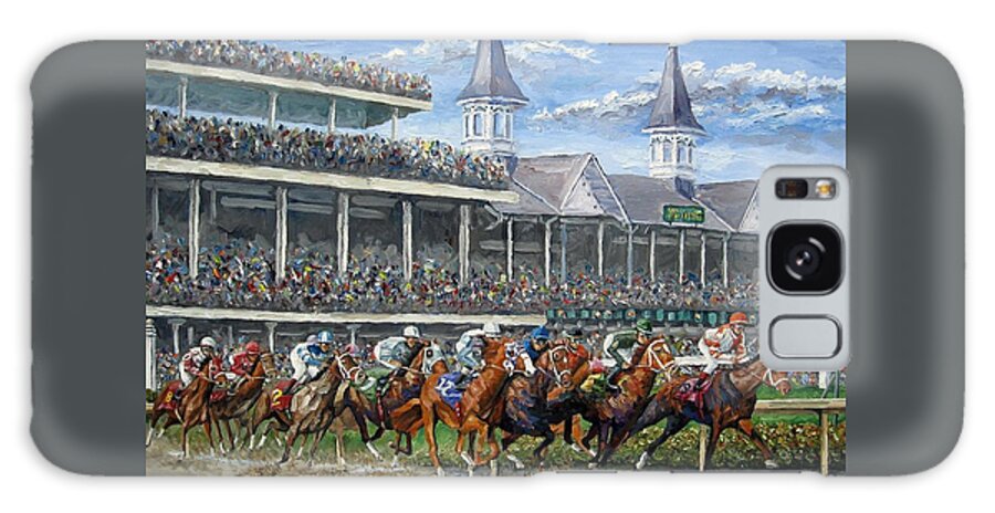 Kentucky Derby Galaxy Case featuring the painting The Kentucky Derby - Churchill Downs by Mike Rabe