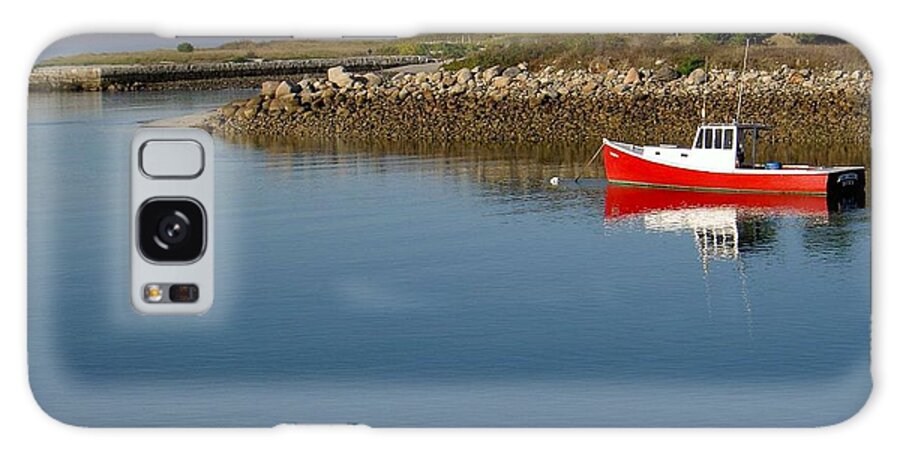 Boat Galaxy Case featuring the photograph The Little Red Boat by Carolyn Jacob