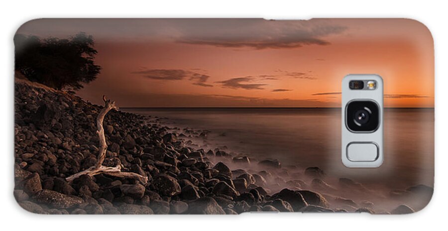 Beach Galaxy Case featuring the photograph The log and the beach by Tin Lung Chao