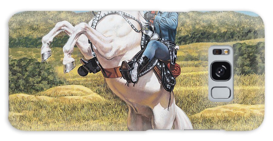 Portrait Galaxy Case featuring the painting The Lone Ranger by Dick Bobnick