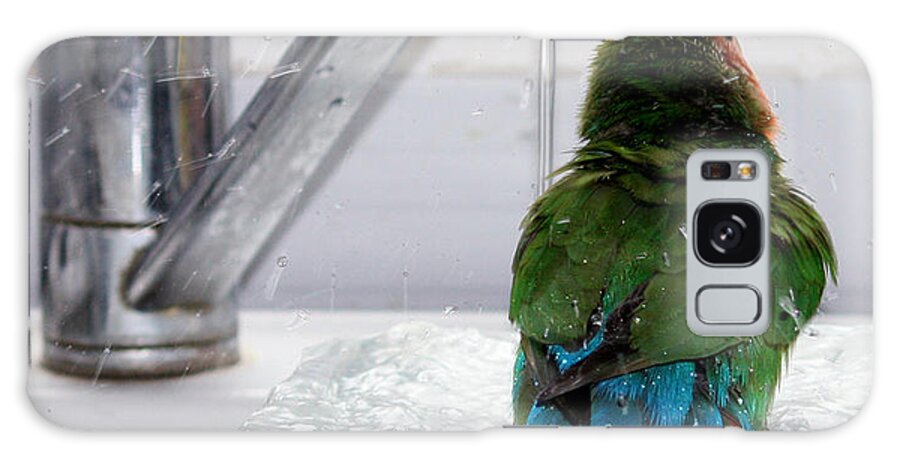 Bird Galaxy Case featuring the photograph The Lovebird's Shower by Terri Waters