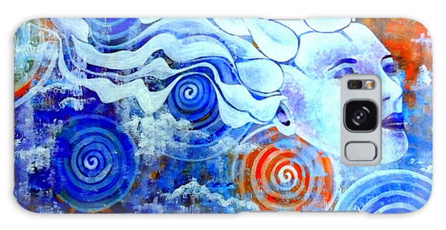 Julie-hoyle Galaxy Case featuring the painting The Merging by Julie Hoyle
