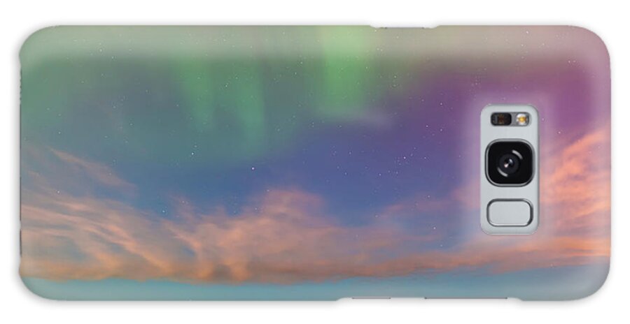 Snow Galaxy Case featuring the photograph The Northern Lights In The Night Sky by Kevin Smith / Design Pics
