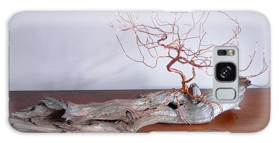 Driftwood Copper Bronze Wire Tree Sculpture Montauk Galaxy S8 Case featuring the mixed media The Observatory by Daniel Dubinsky