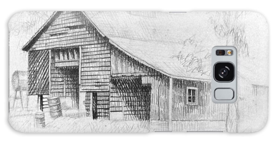 Art Galaxy Case featuring the drawing The Old Barn by Bern Miller