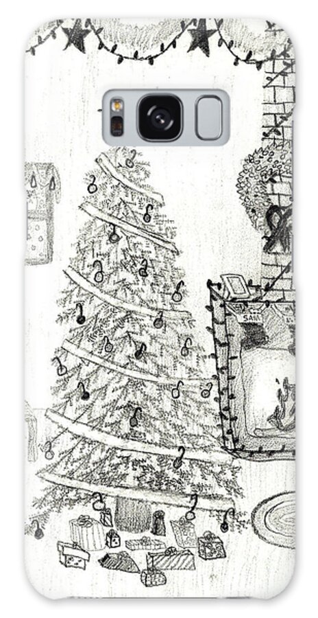 Pencil Drawing Galaxy Case featuring the drawing The Perfect Christmas by Marissa McAlister